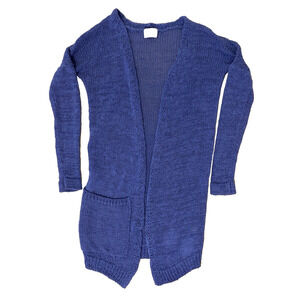 Humanoid Women’s Open Knit Sweater Cardigan M Blue Italy Designer Quiet Luxury